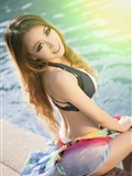 Beautiful woman charming white beauty swimsuit photo(2)